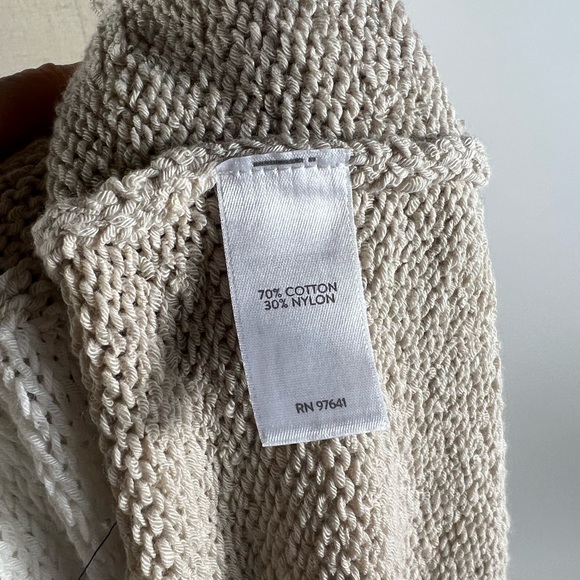 J. JILL Slouchy Boatneck Colorblock White Cream Pullover Sweater Womens Lrg Pet - Picture 7 of 8